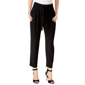 Bar III Womens Belted Straight Wide Leg Pants